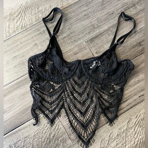 Elegant Moments Sexy Black Lace Bralette Bra Lingerie